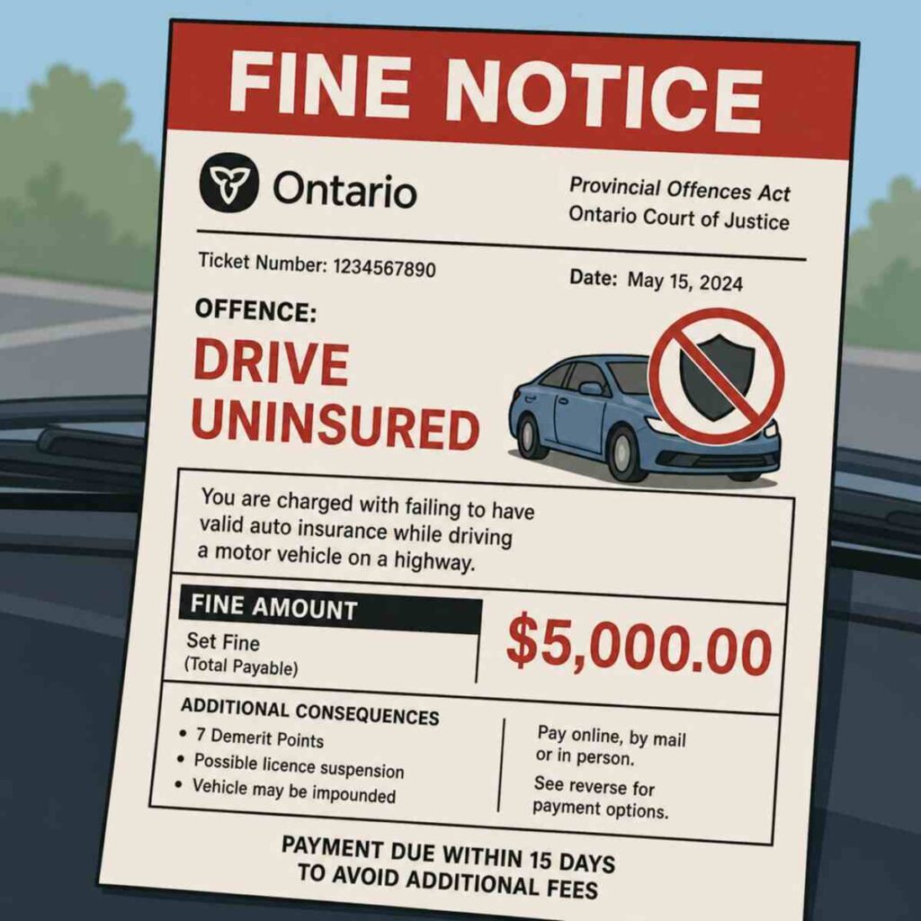 Legal Penalties for Uninsured Driving in Ontario 1 trafficparalegalservices